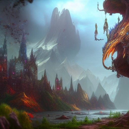 Fantastical City Concept Art in Deep Color