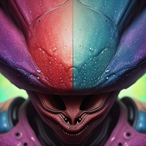 Hyperrealistic Alien Arrival on Earth: Splash Art