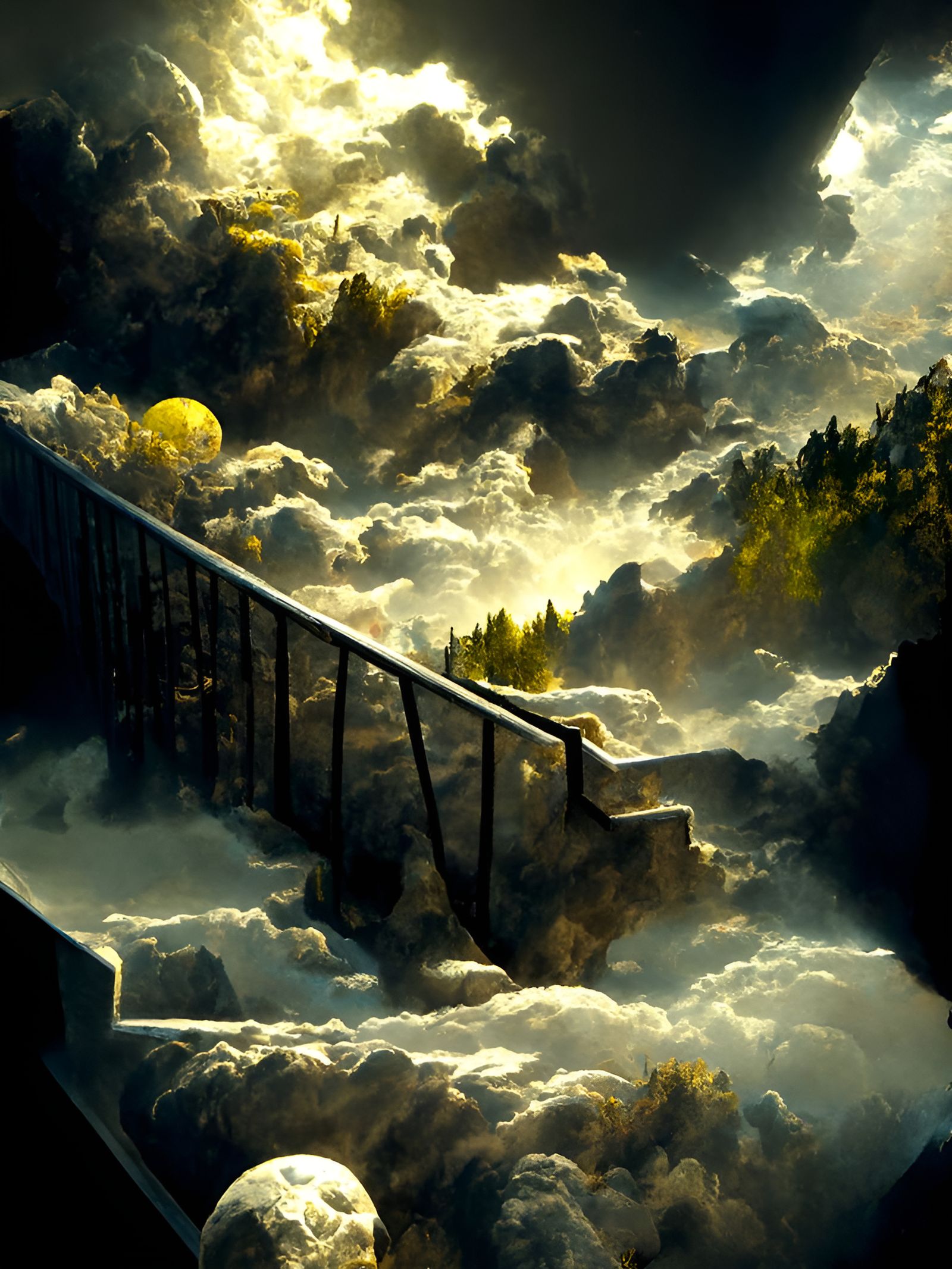 Infinite Stairway in Romanticism Style