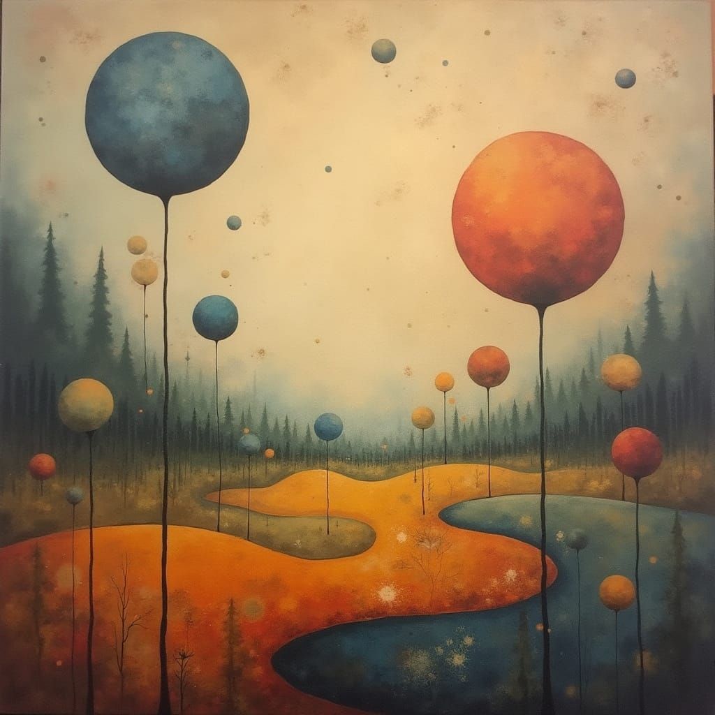 Abstract Earth Tones in Dreamy Expressionist Style