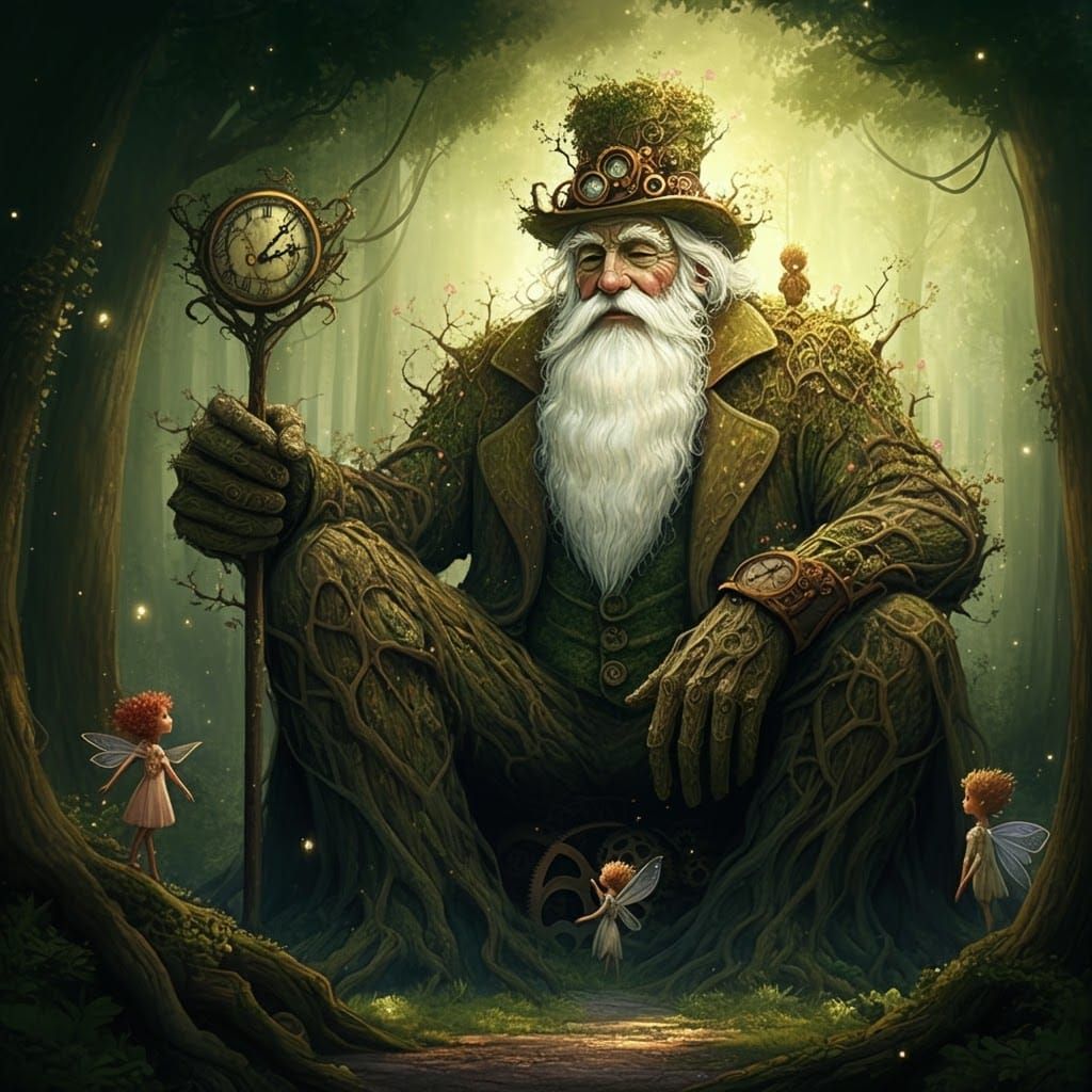 Ethereal Father Time in Fairy Woods