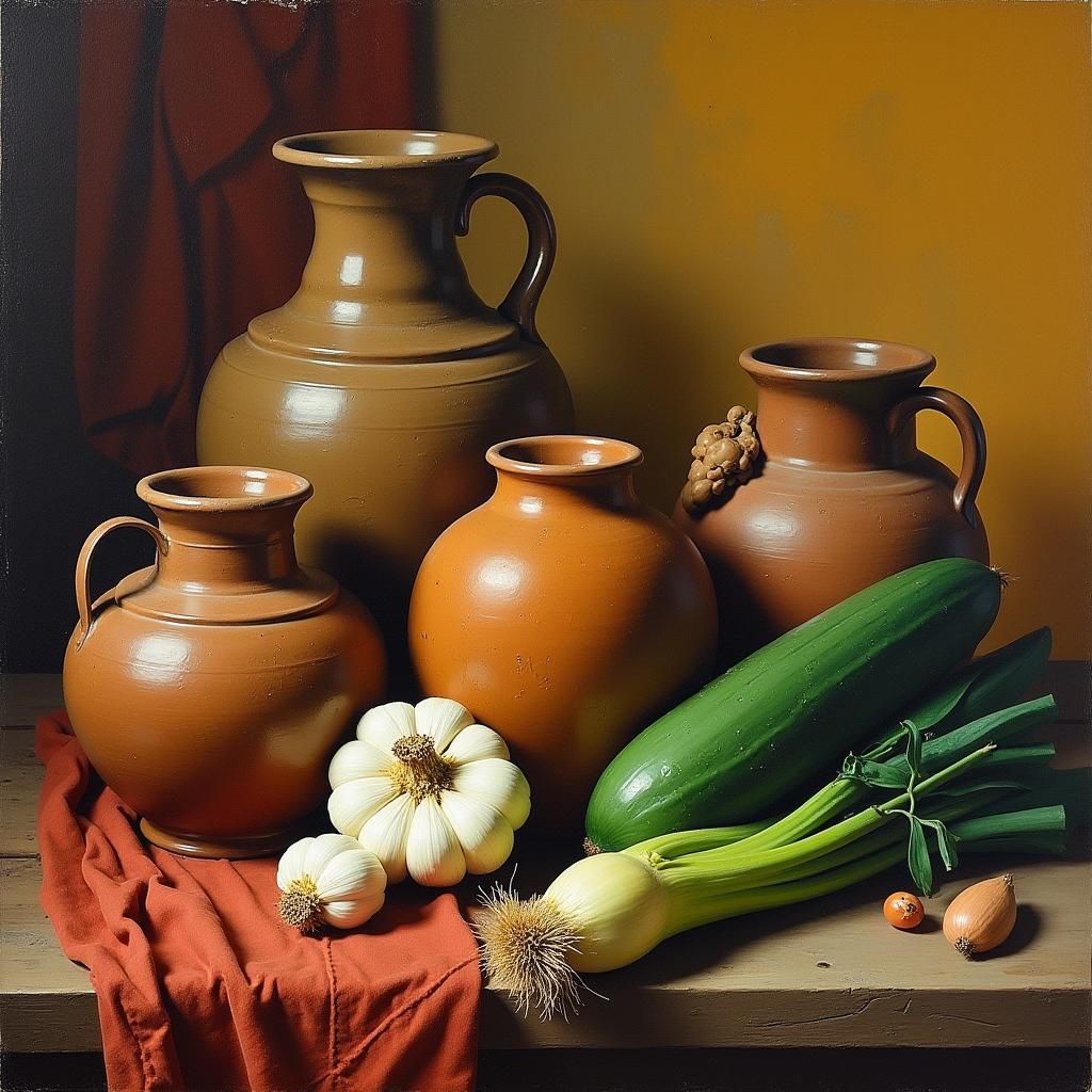 Rustic Still Life in Feshin Painting Style