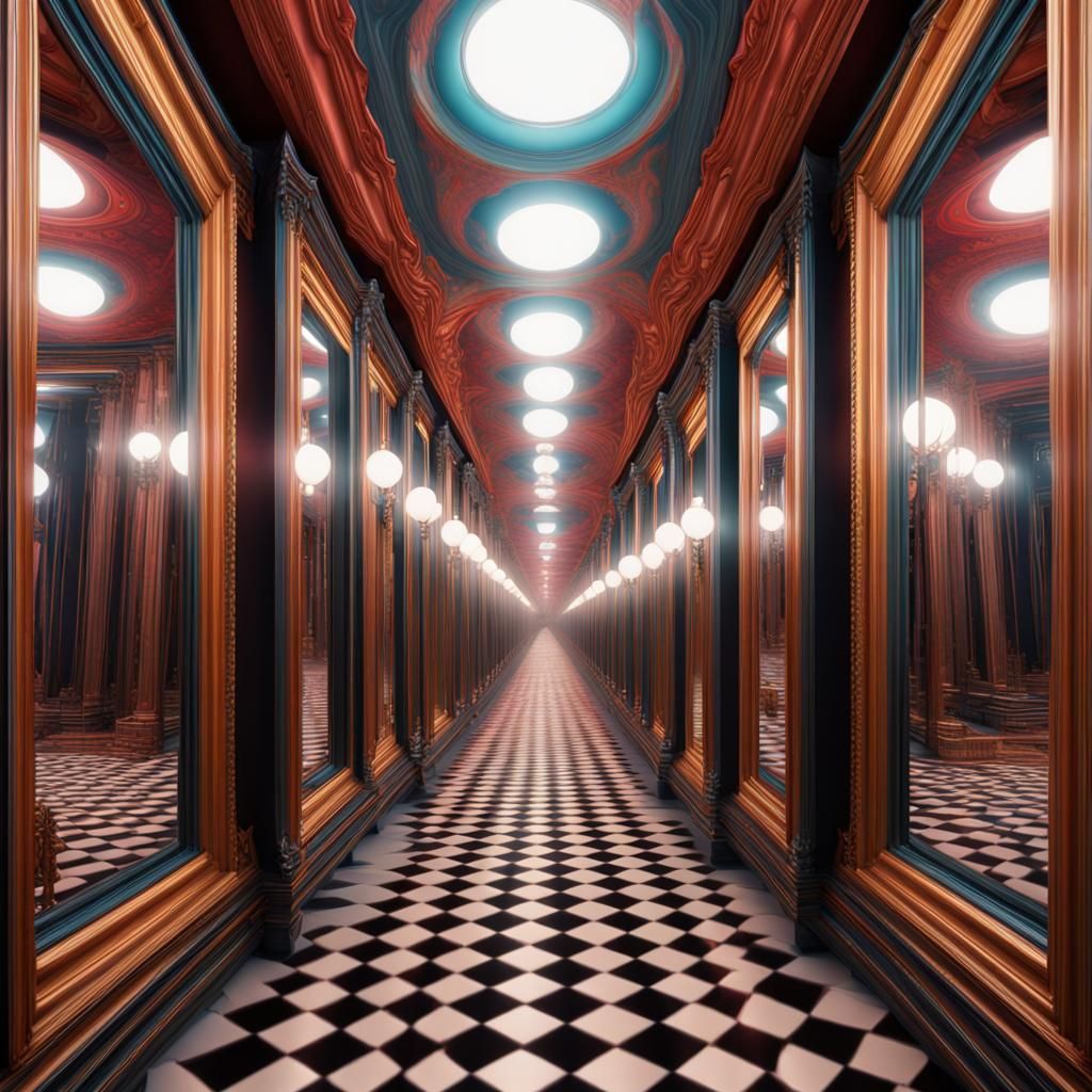 Hallway of Mirrors: 3D Clown Funhouse Illusion