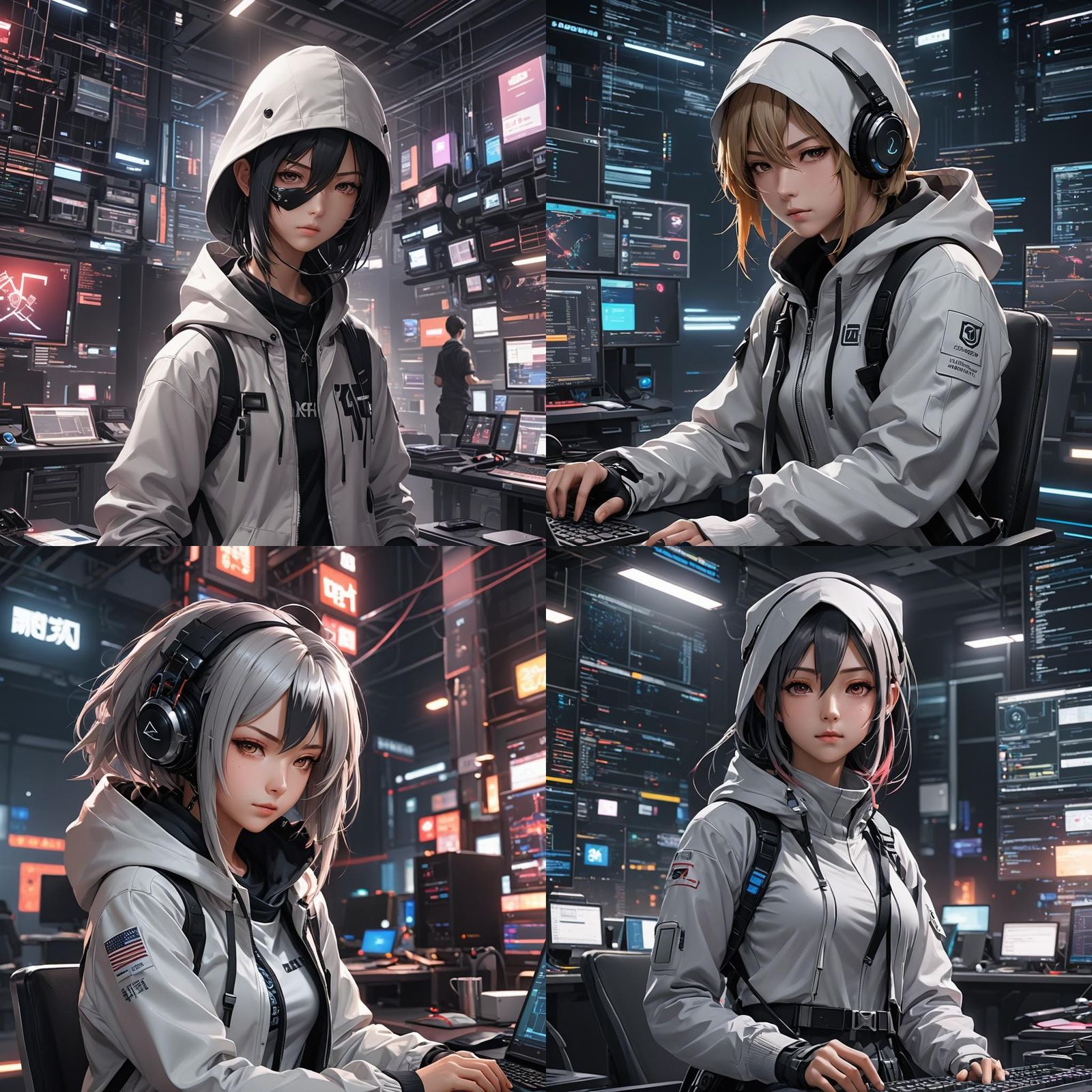 Anime Hacker in Detailed 3D Rendering