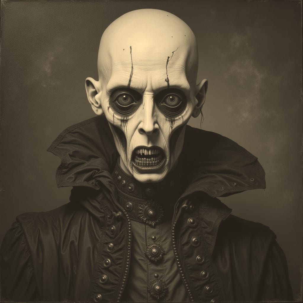 Grotesque Renaissance Noble in Dark Romantic Oil Painting