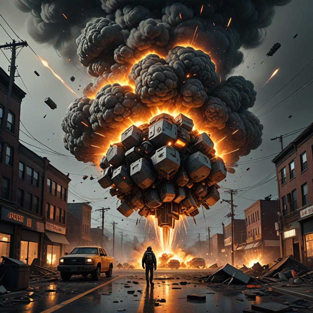 Explosive Ion Bomb in a Swirling Vortex