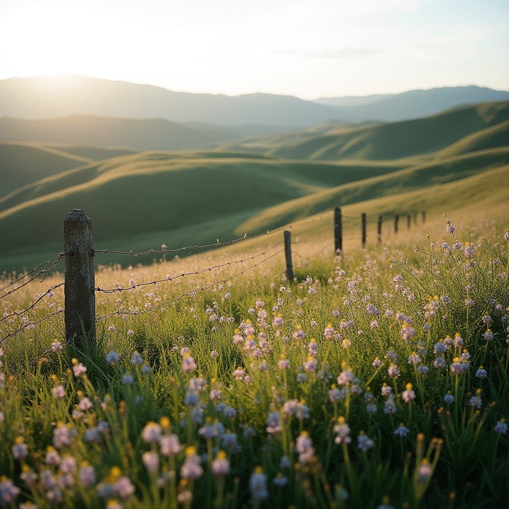 Israeli Countryside Rolling Hills in Golden Hour Light