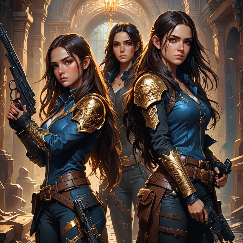 Fantasy Girls with Guns: Unreal Engine 5 Concept Art