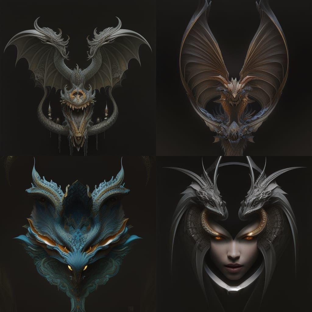 Water Dragon Portrait in Fantasy Art Style