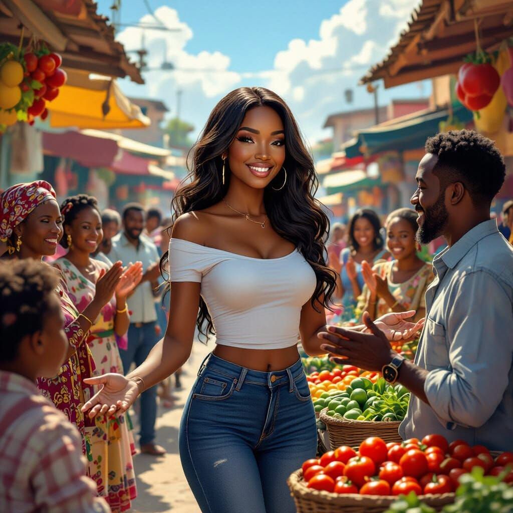 African American Woman Calming Marketplace Dispute