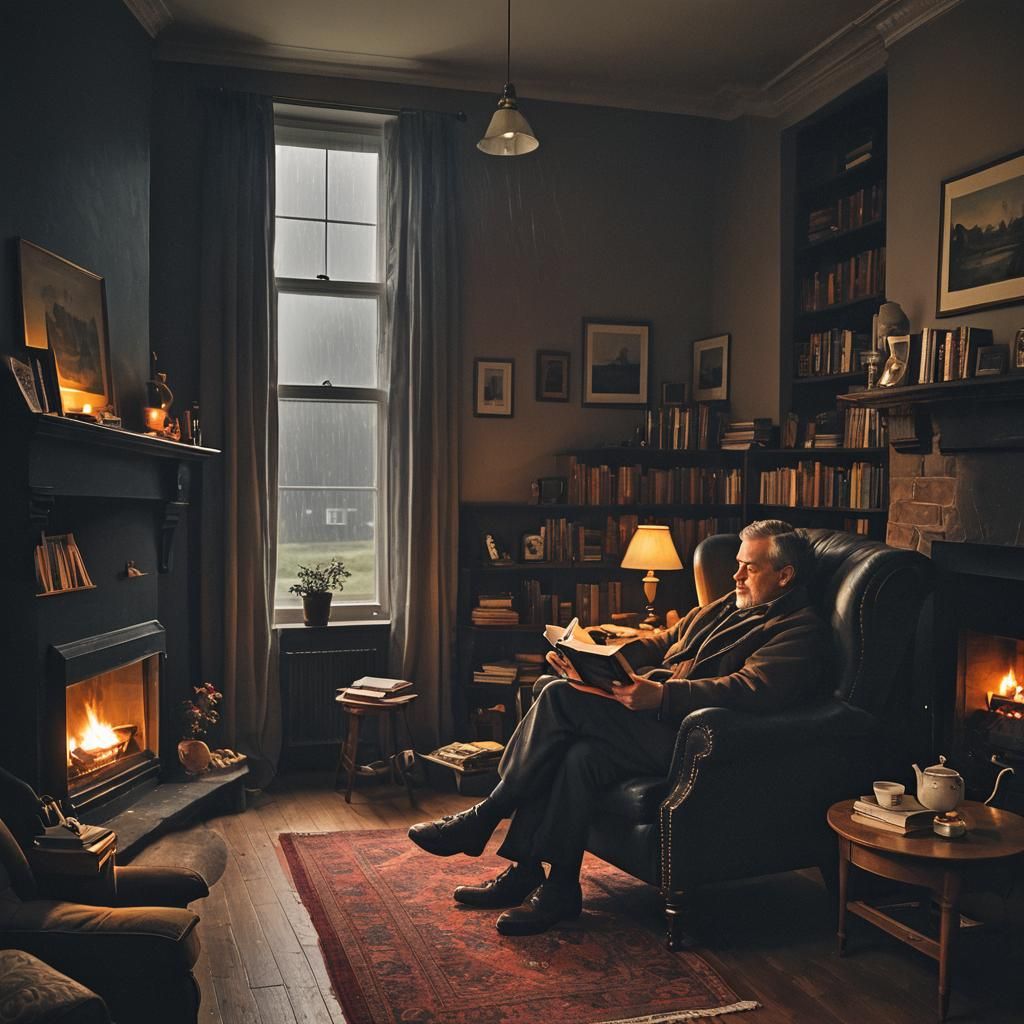 Cozy Reading Nook on Rainy Day, Unreal Engine