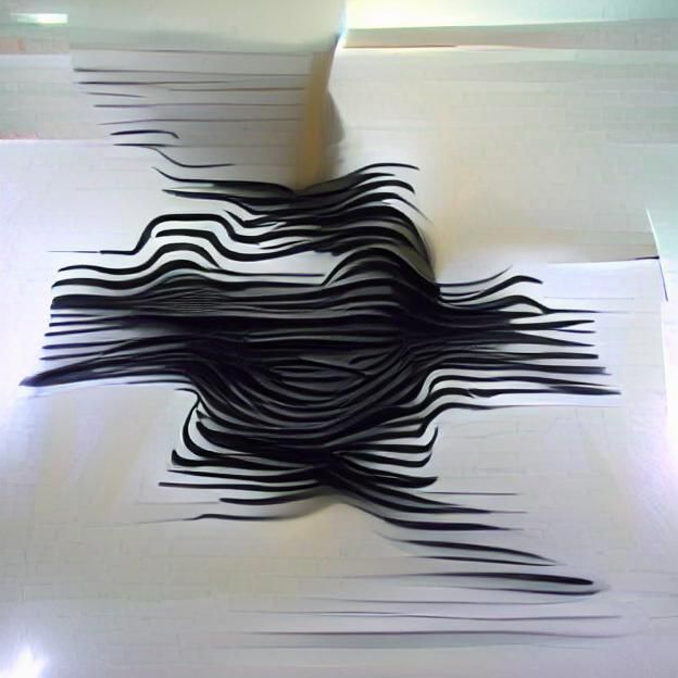 Abstract 3D Mass of Intertwined Black Lines