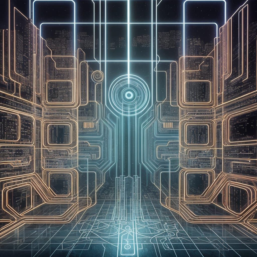 Alien in Dystopian Surveillance Room: Surreal 3D Animation