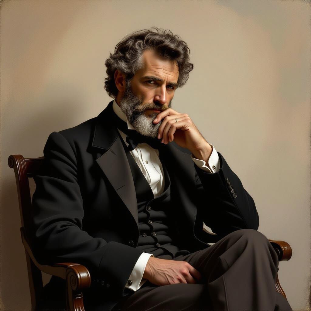 Man in Contemplation: 19th Century Academic Style