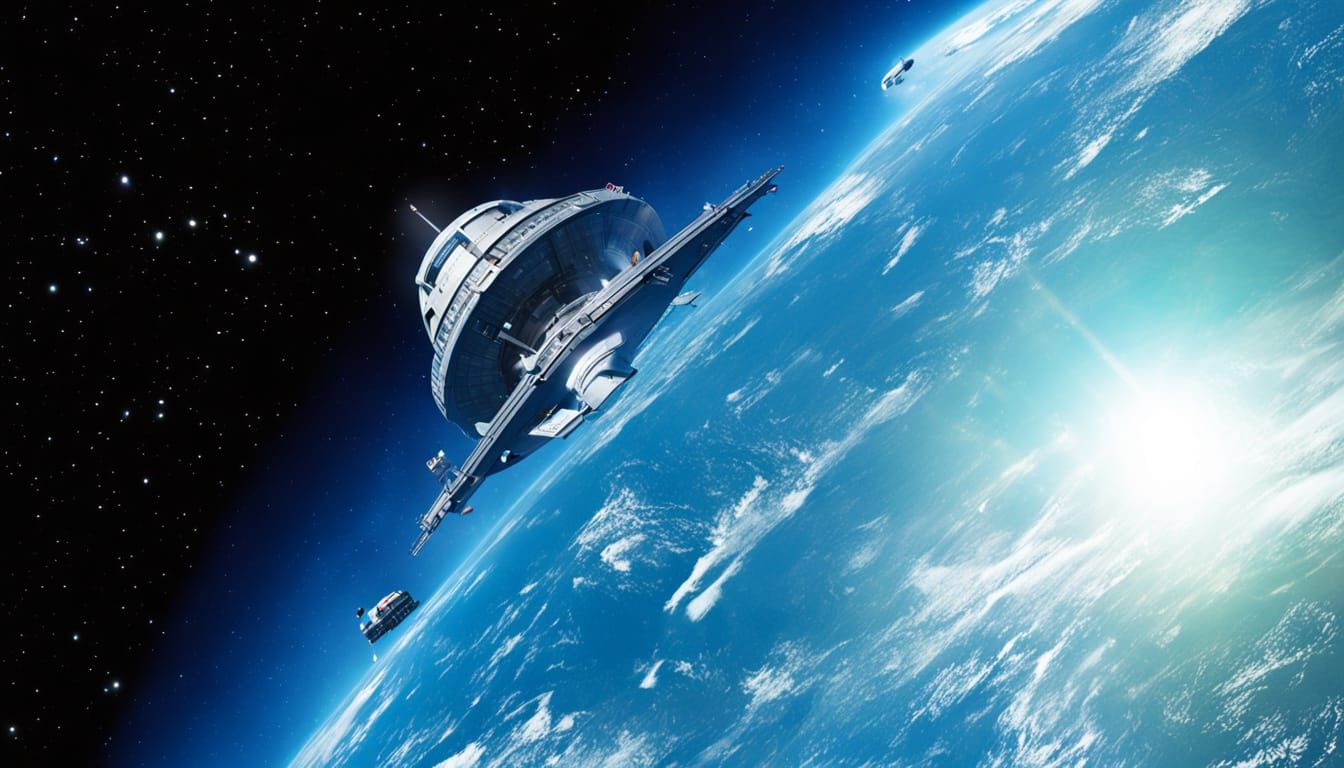 Justice League Watchtower Exterior Overlooking Earth