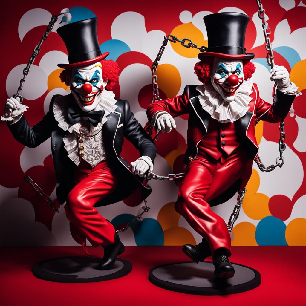 scary clowns dancing