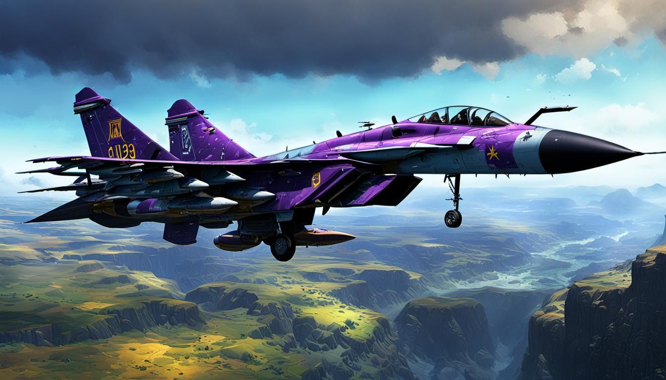 Black Mikoyan MiG-35 in Dark Fantasy Style