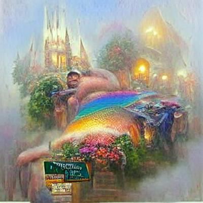Ethereal Fantasy Scene in Kinkade Style