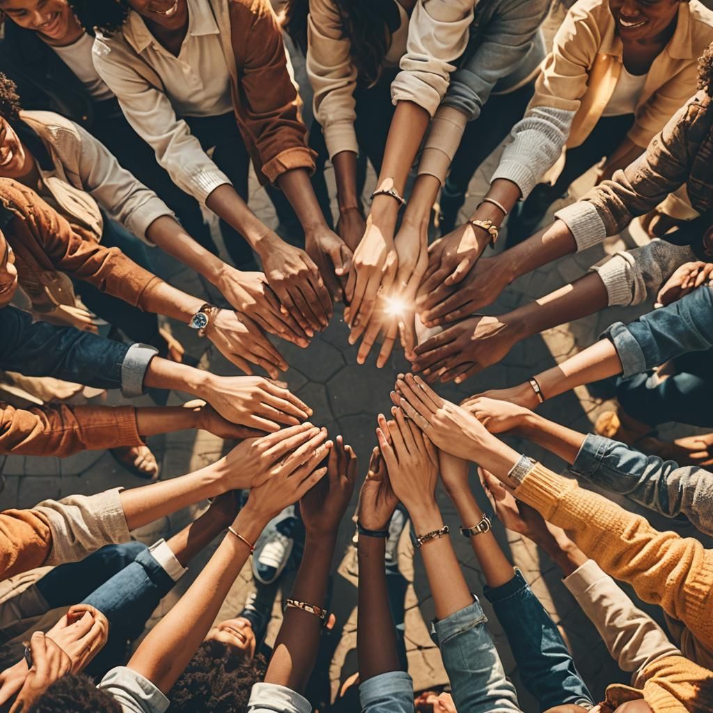 Diverse Group Radiating Warmth and Unity