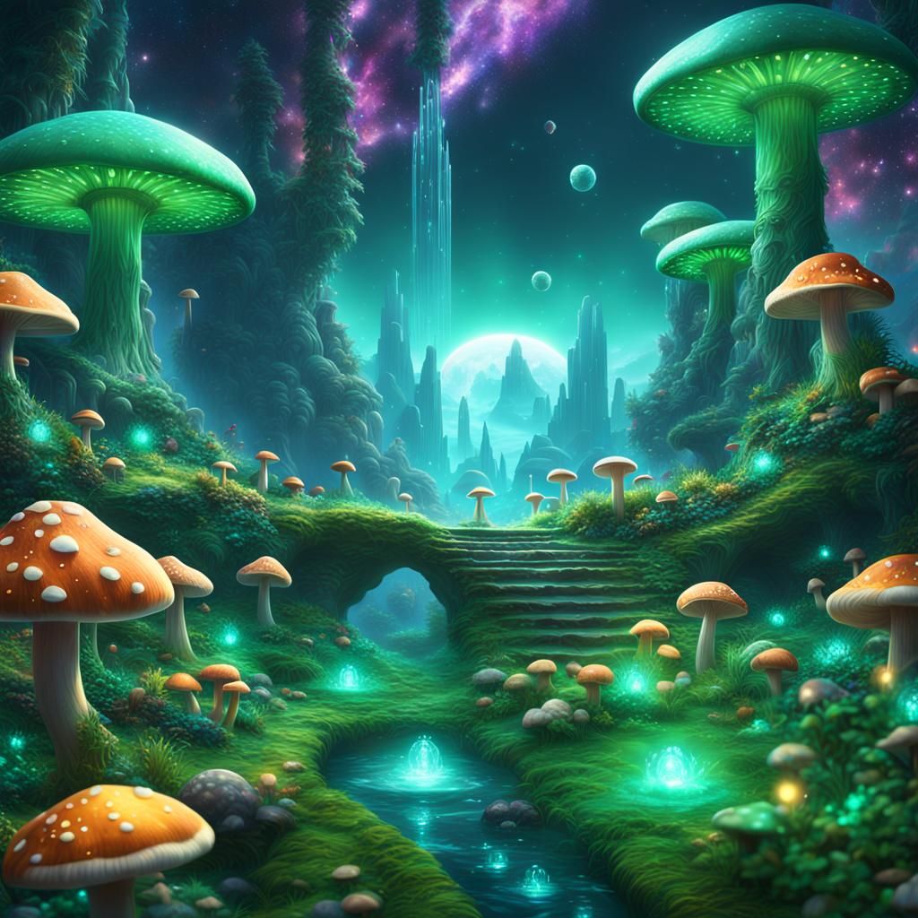 Shimmering Emerald Oasis: A 3D Cinematic Vision