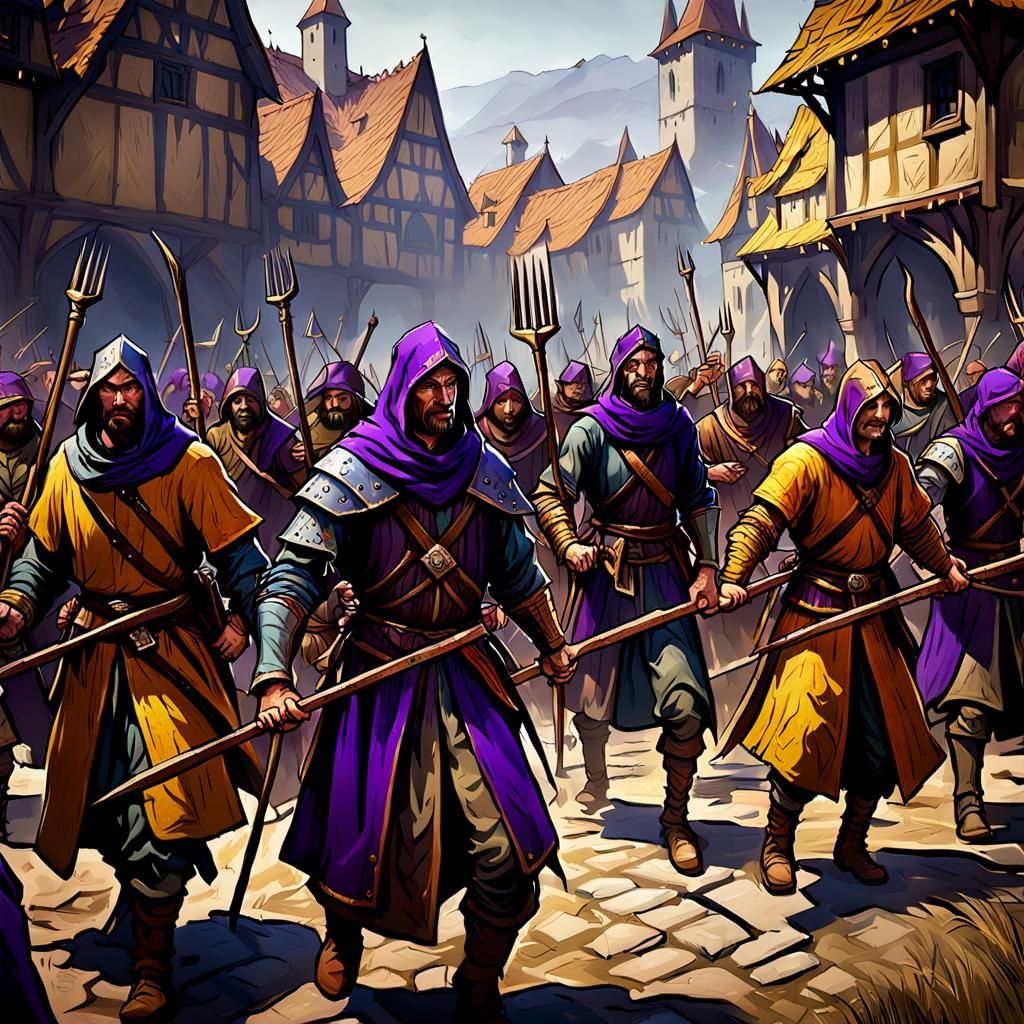 Medieval Peasants' Revolt: Dark Fantasy Masterpiece