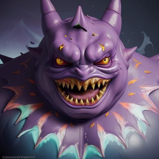 Hyperrealistic Gengar Splash Art: Detailed Concept