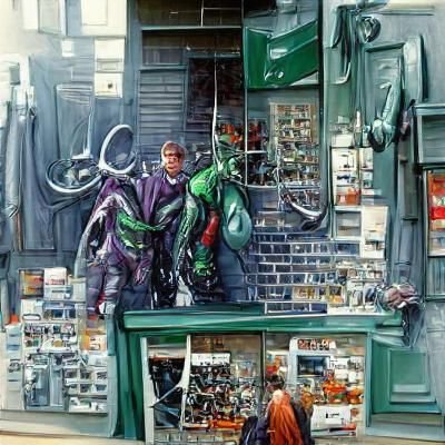 Doctor Octopus and Green Goblin: Gurney-Style Oil Painting
