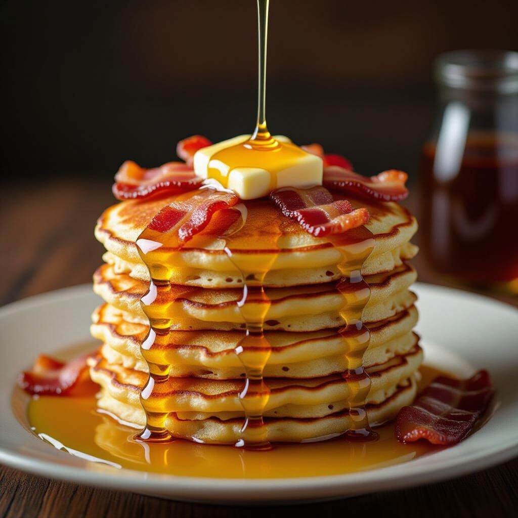 Lovecraftian Pancakes with Molten Butter, Bacon, and Glowing...