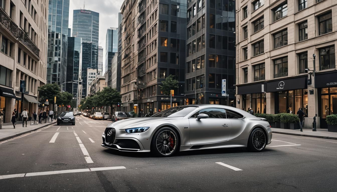 Mercedes-Benz C200 and Bugatti Chiron Fusion Supercar