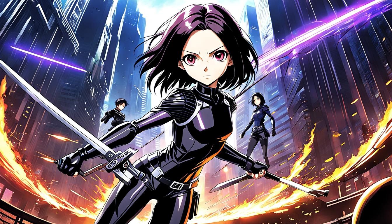 Alita Battle Angel in Anime Style