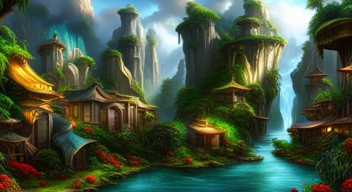 Pandora Planet Landscape with Bioluminescent Flora