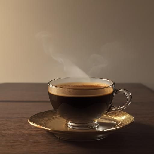 Fresh Espresso in Golden Light: Vivid Digital Art