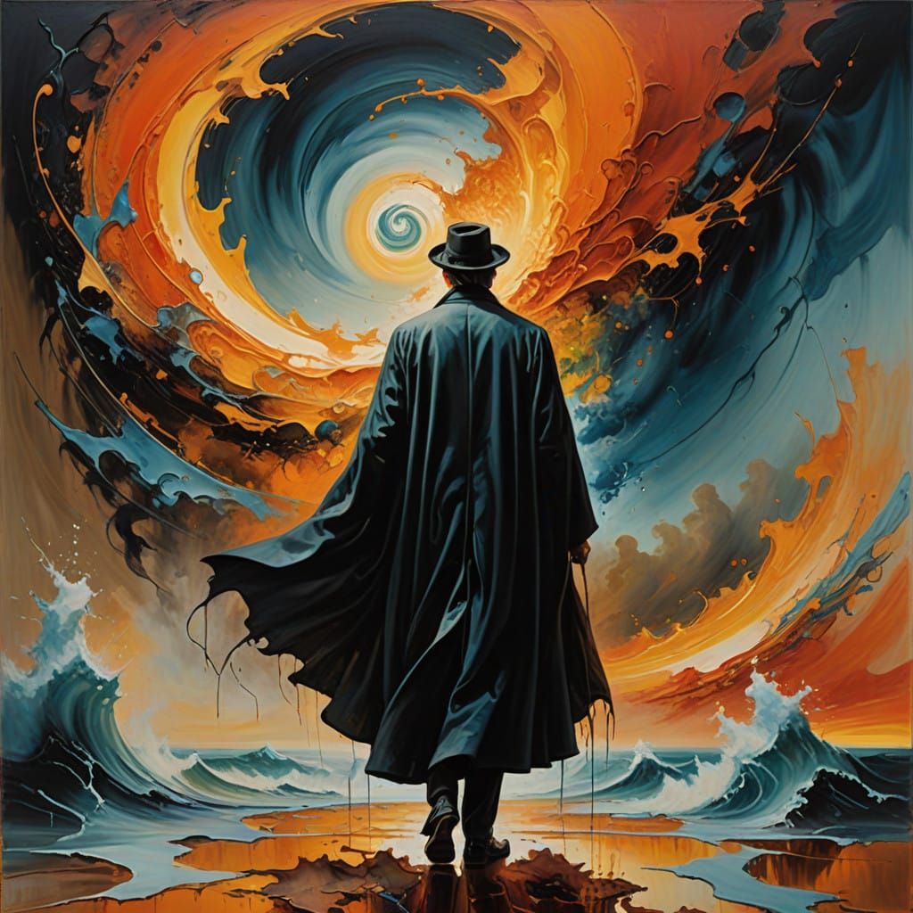 Imposing Figures Command the Turbulent Skies in a Dreamlike...