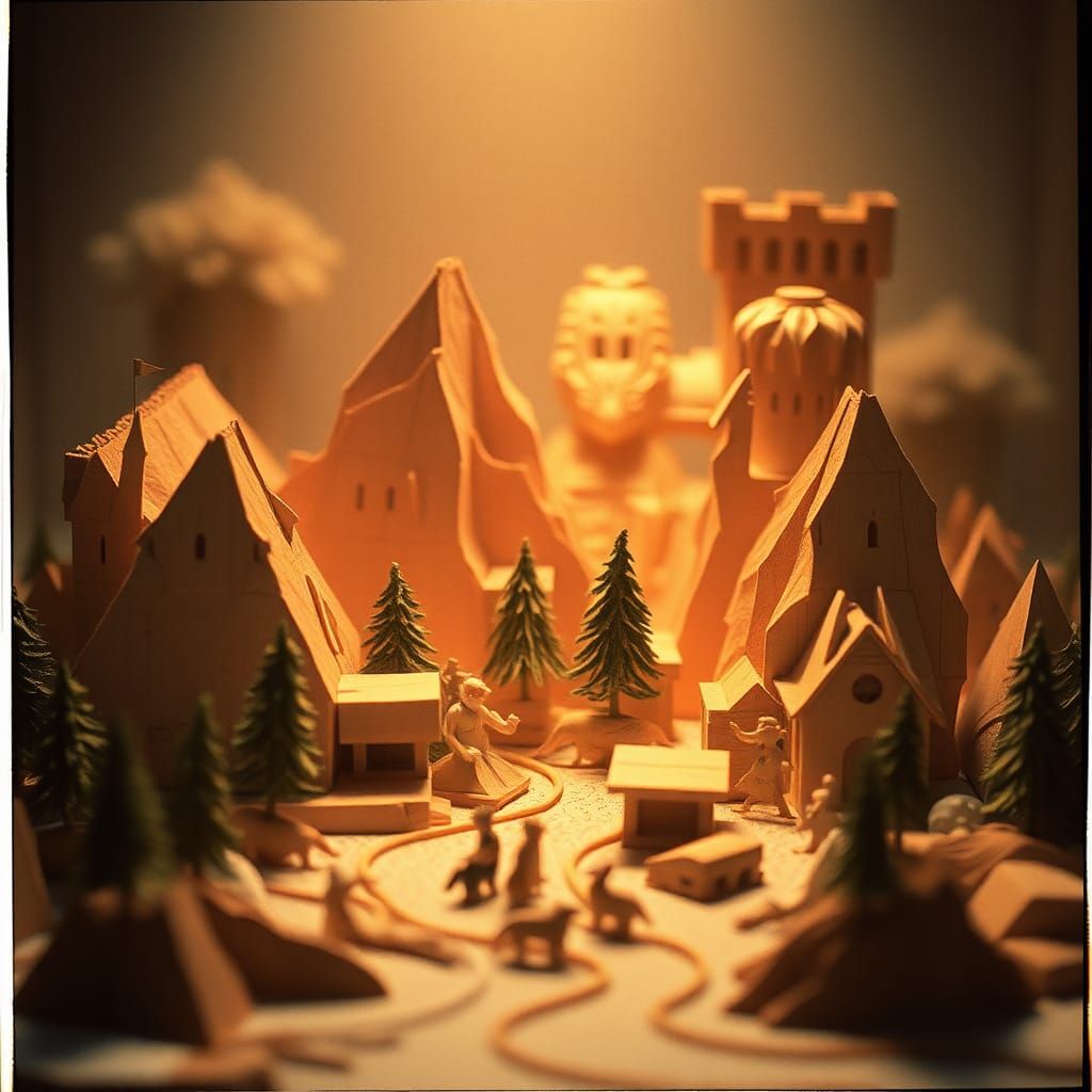 Paper World: Cinematic Film Still