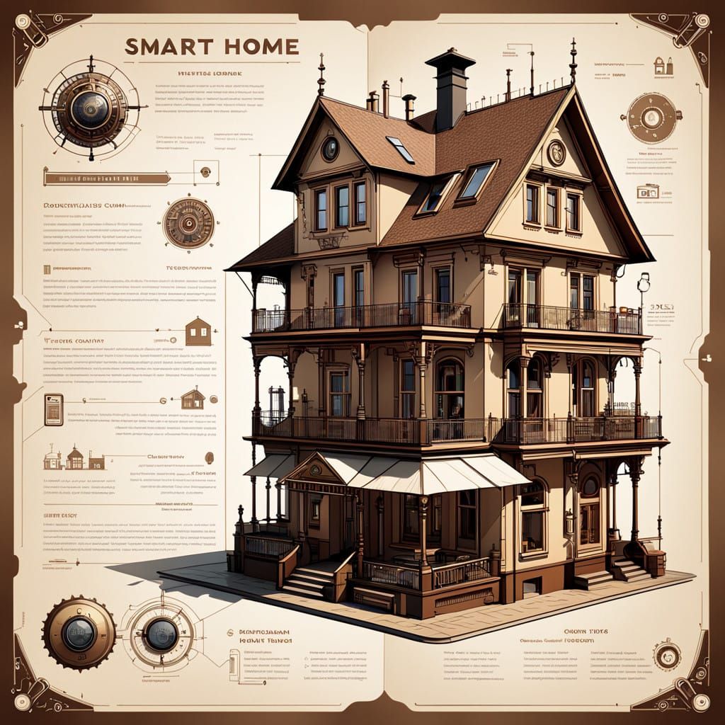Steampunk Smart Home in Industrial Age Elegance