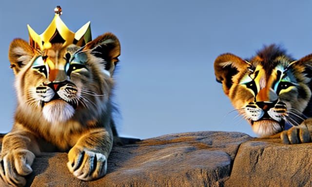 Simba as Kitten with Crown: The Lion King