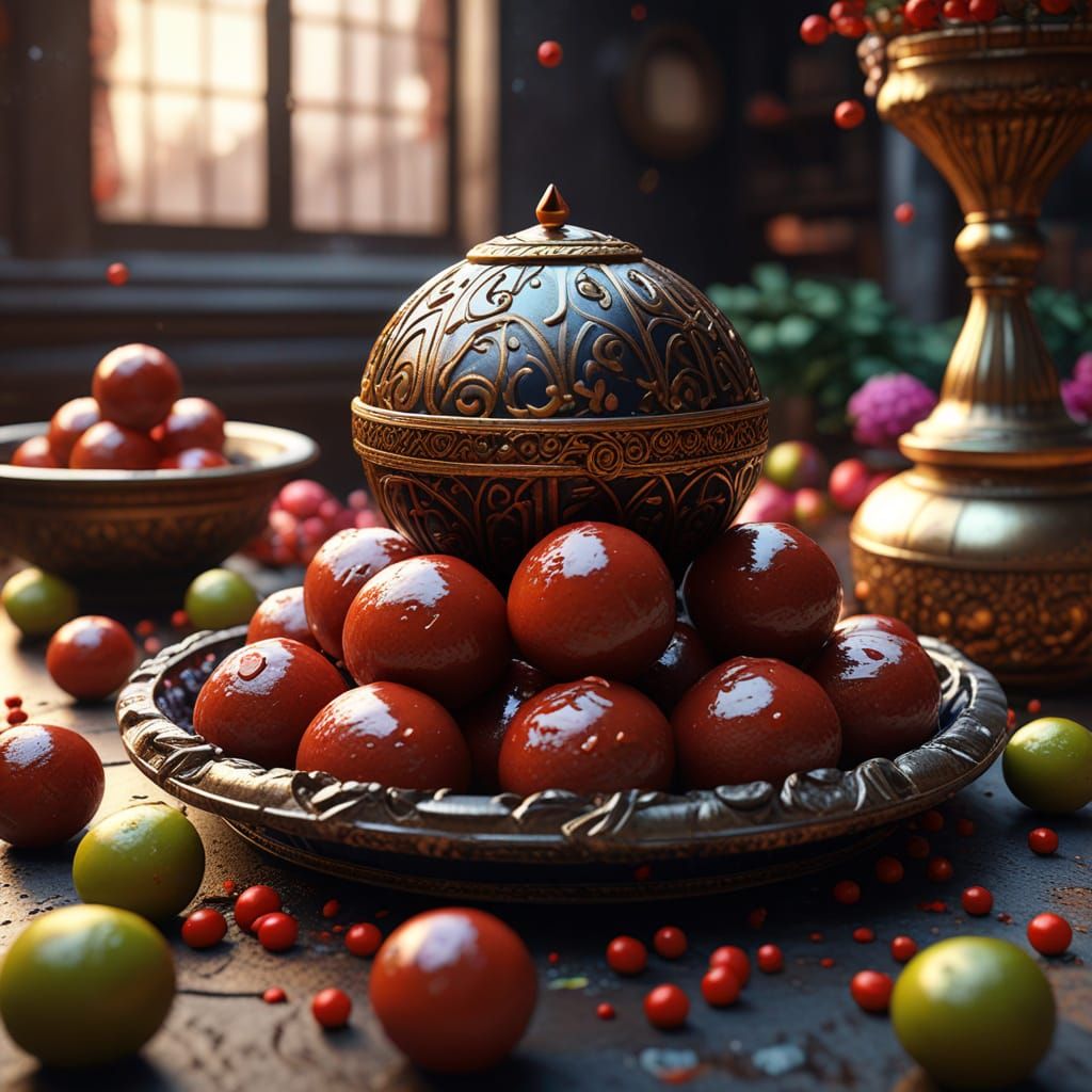 Fantastical Gulab Jamun Dessert Art