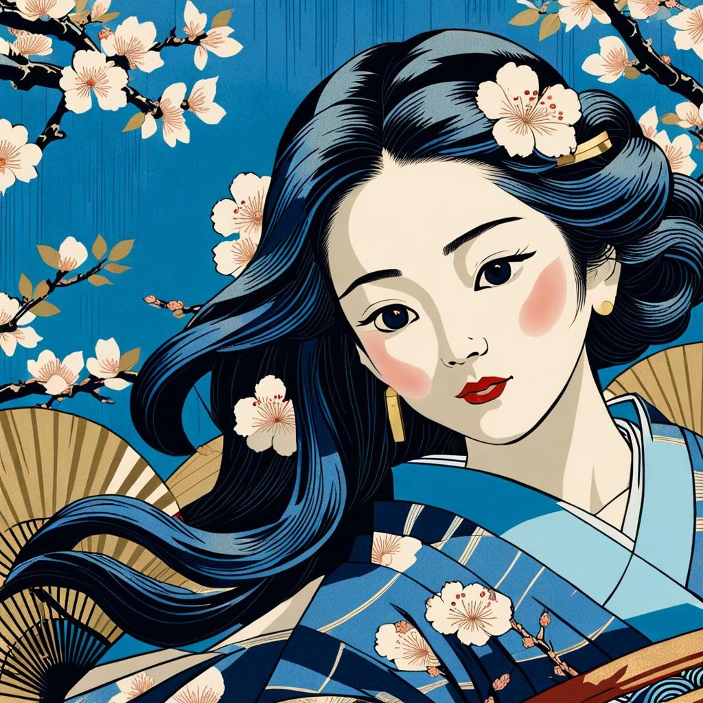 Portrait , modern Ukiyo- e