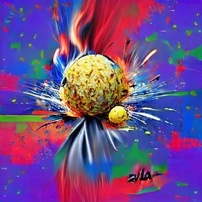Exploding Ball Poster in Pop Art Style