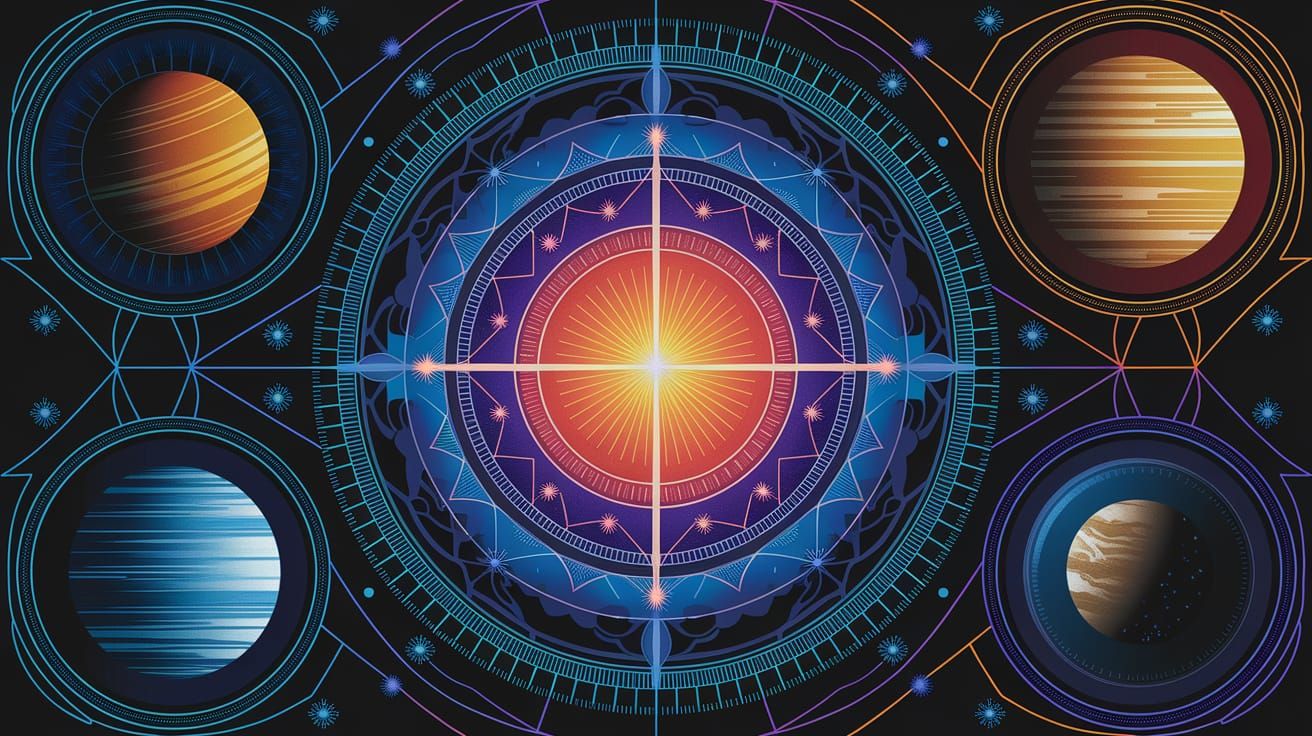 A Cosmic Tapestry: Vibrant Solar System Embroidery