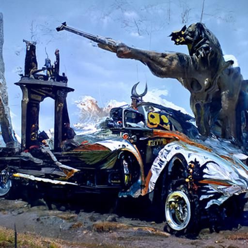 Powerful Arm Punches Through Wall in Oil Painting