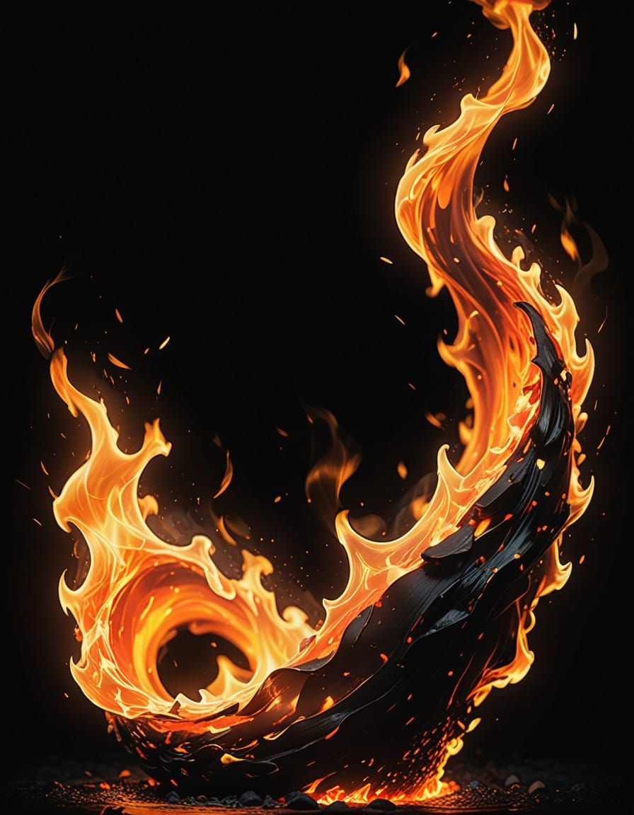 Flickering Flame in Darkness: Abstract Concept Art