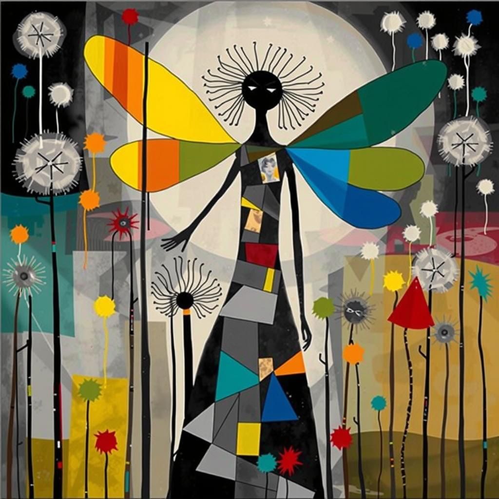 Gothic Geometric Fairy in Dada Photogram Style