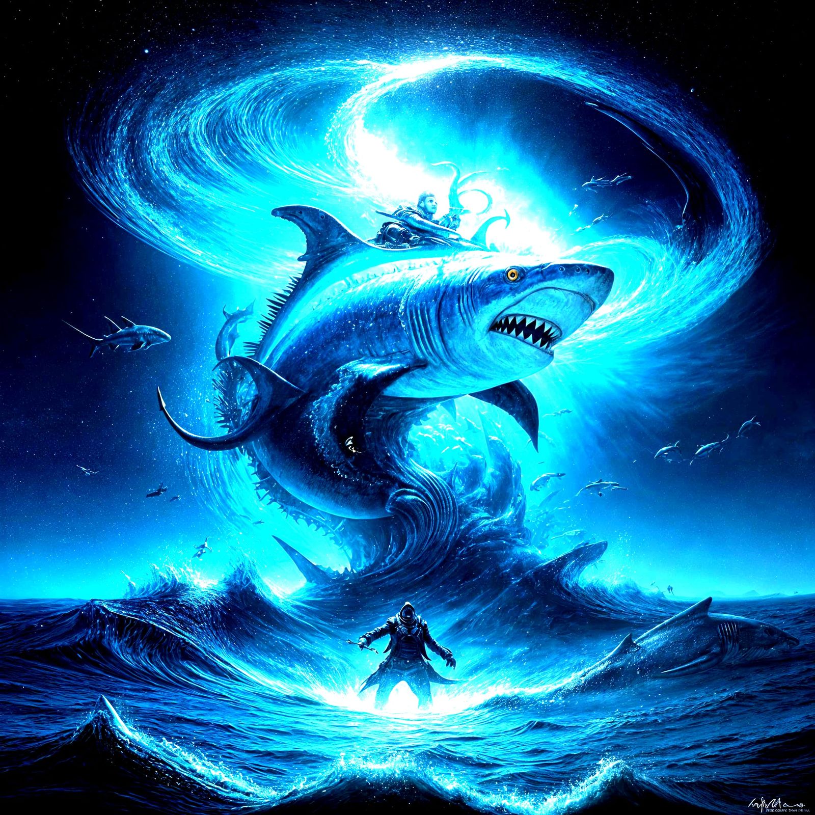 Maelstrom Undersea: Shark and Fish in Apocalypse