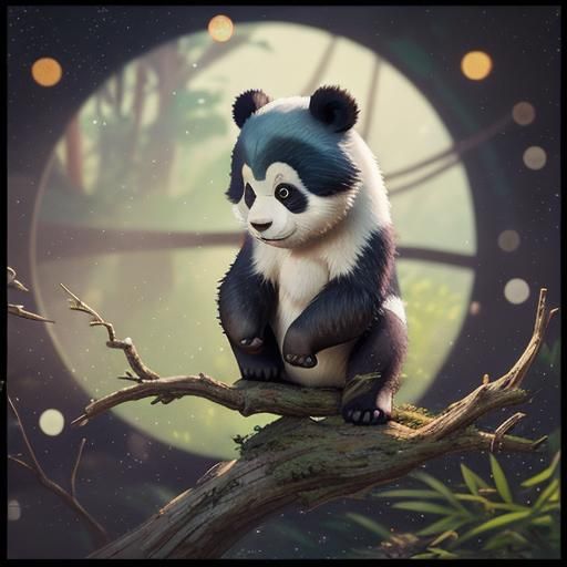 Animated Baby Panda Concept in Depth of Field
