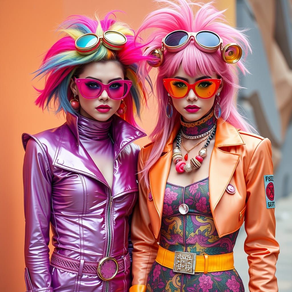 Futuristic Women in Vibrant Outfits