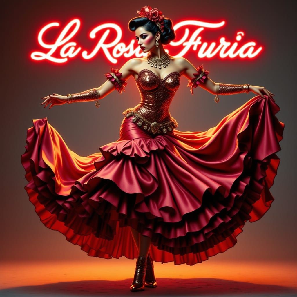 Flamenco Fury in Neon Graffiti