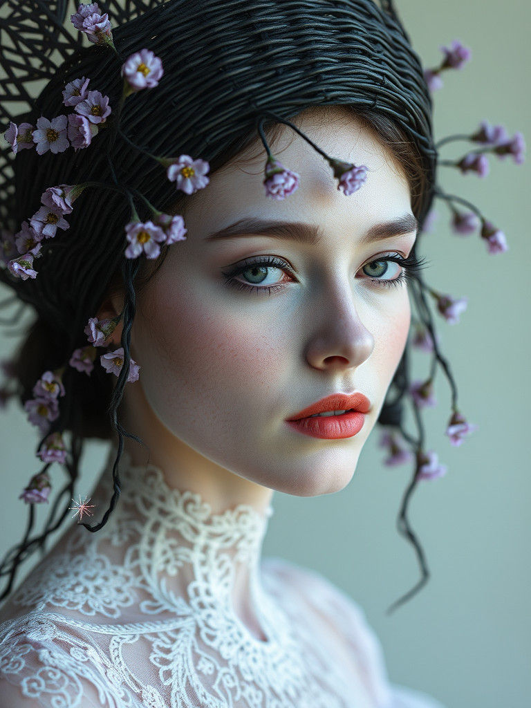 Ethereal Lace Figures in a Dreamscape