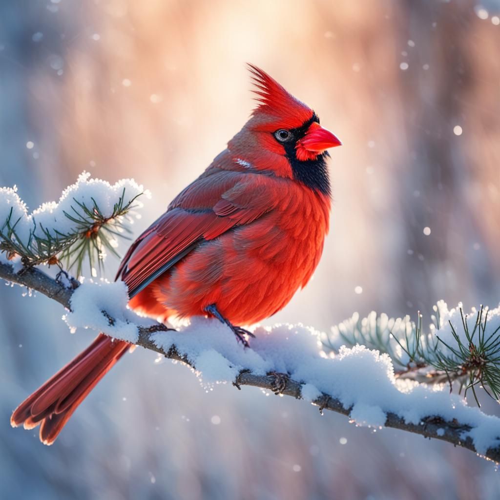 Northern Cardinal in Winter: Vibrant Wildlife Photography