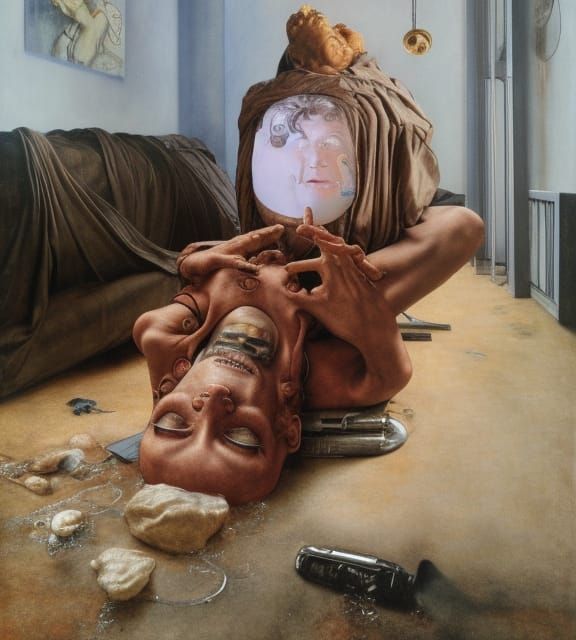 Surreal Broken Sump Pump Scene in Dreamlike Style